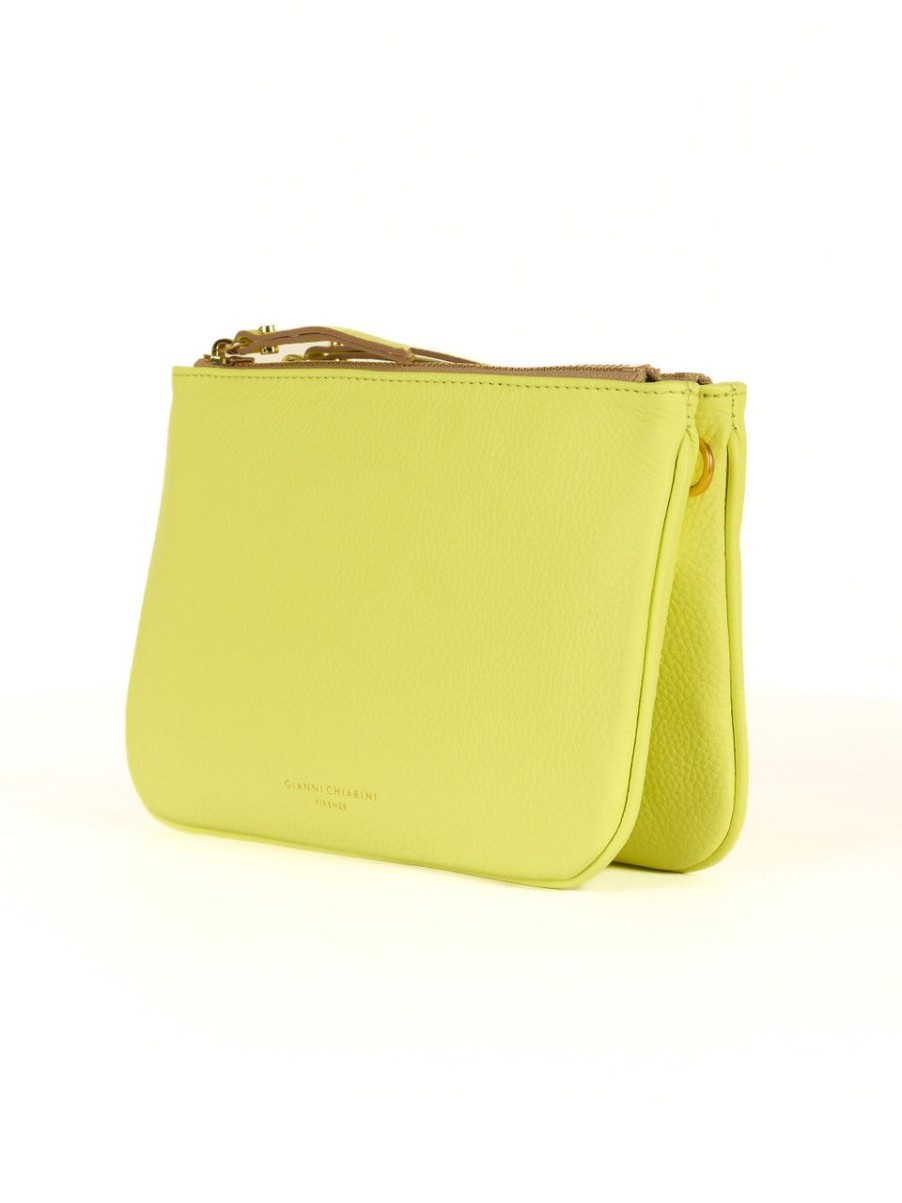 Donna GIANNI CHIARINI | Borsa A Tracolla In Pelle Martellata Frida Small Verde Chiaro