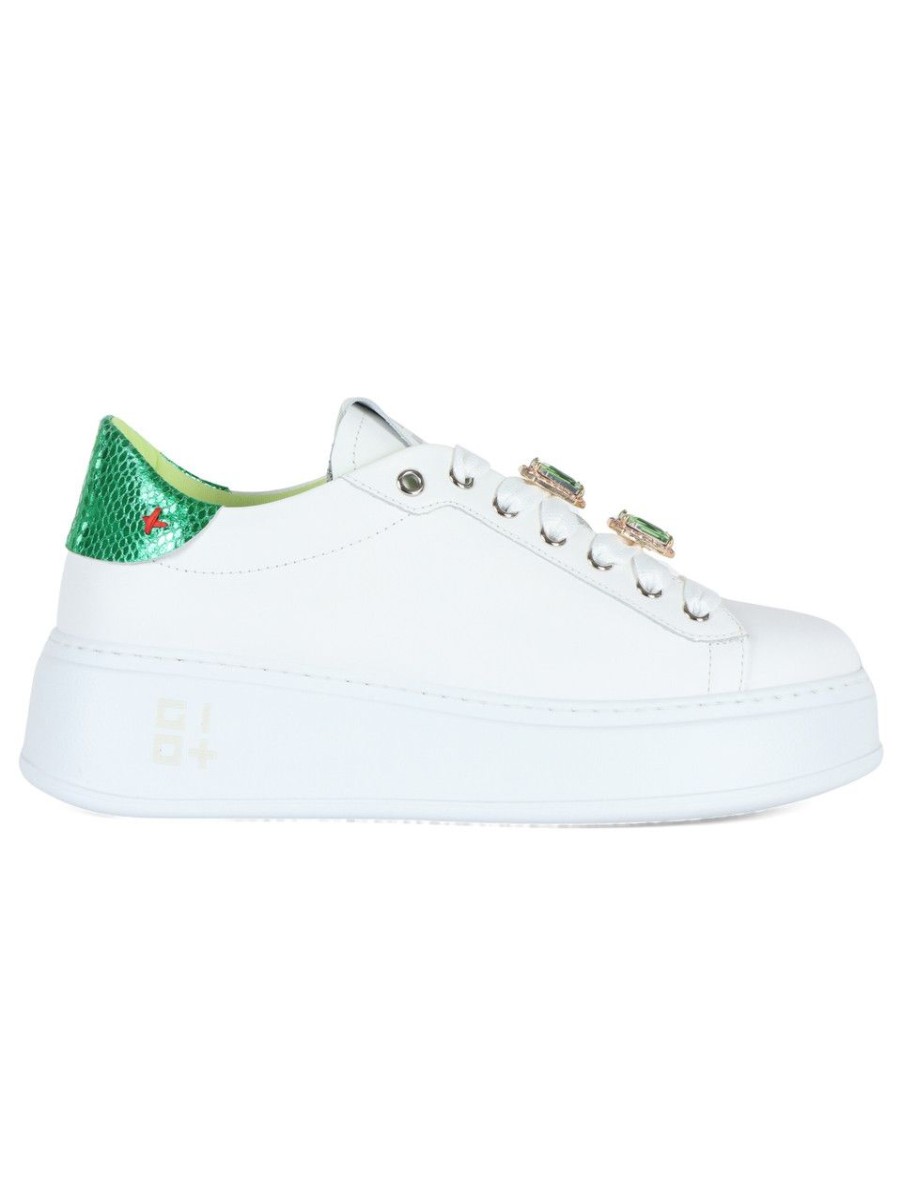 Donna GIO+ | Sneakers In Pelle Pia180C Geco Verde