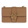 Donna PINKO | Borsa A Tracolla In Pelle Love One Classic Cl. Marrone Chiaro