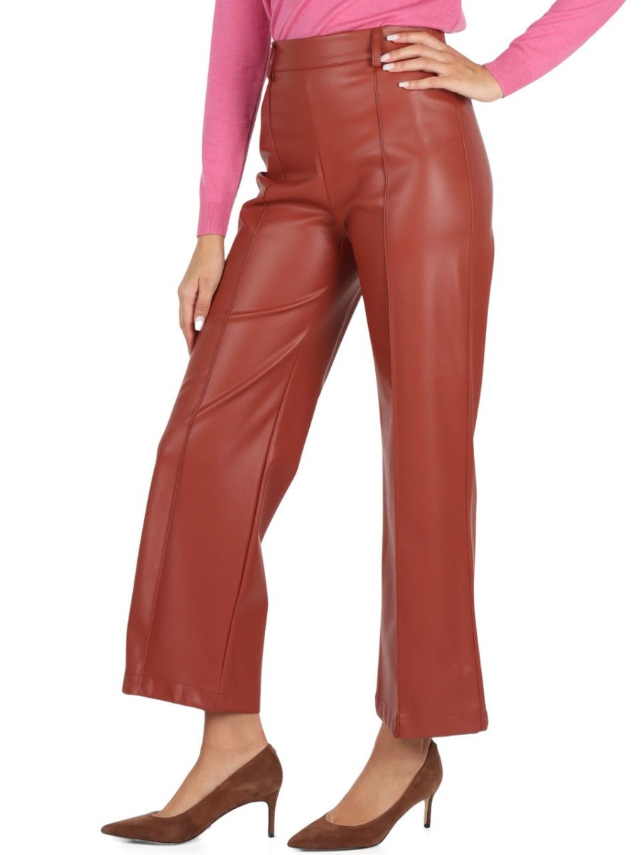 Donna MALìPARMI | Pantalone Leather Look Marrone Chiaro